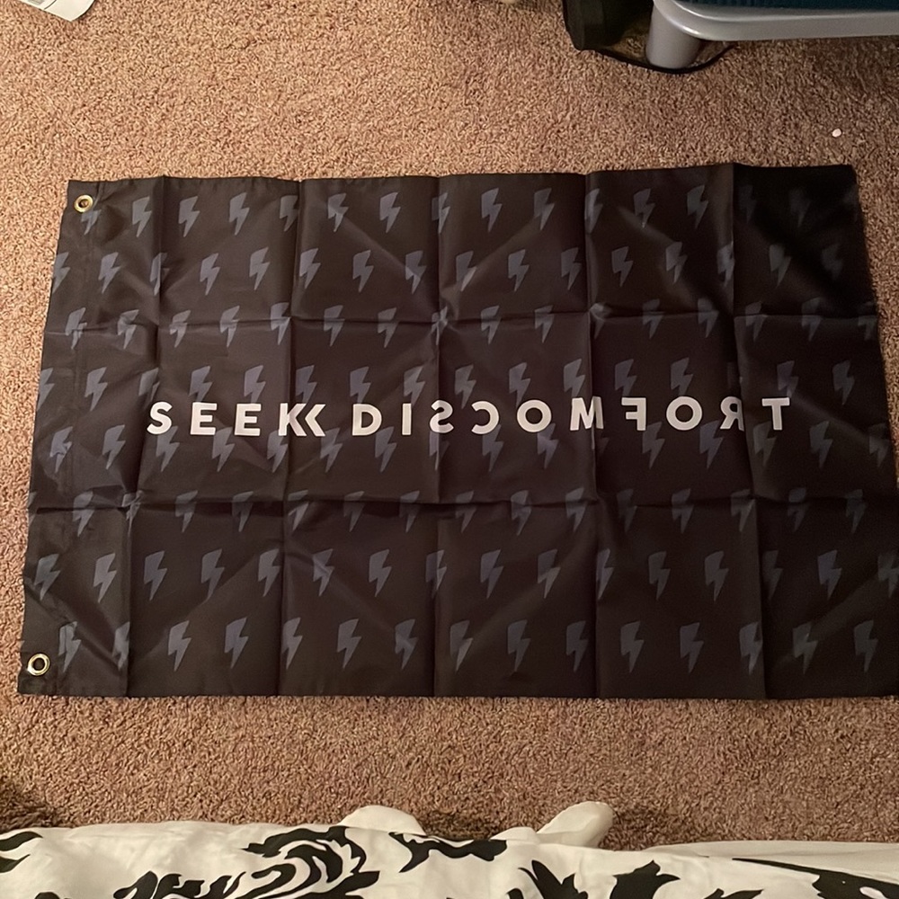 Seek discomfort Dark blue lightning Flag